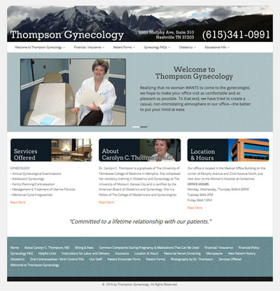 New WordPress website for Thompson Gynecology